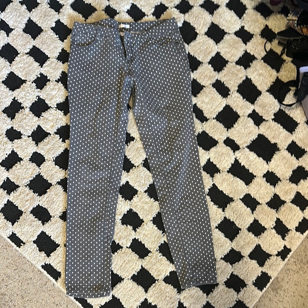Xhilaration Gray Polka Dot Skinny Jeans